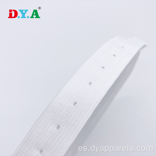 Cintura elástica de ojal ajustable de 20 mm en blanco